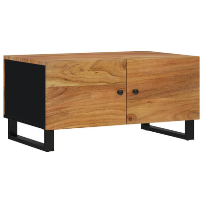 Mesa De Centro Madera Maciza Acacia Y Contrachapada 80X50X40 Cm