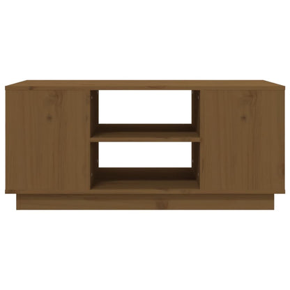 Mesa De Centro Madera Maciza De Pino 90X49X40,5 Cm