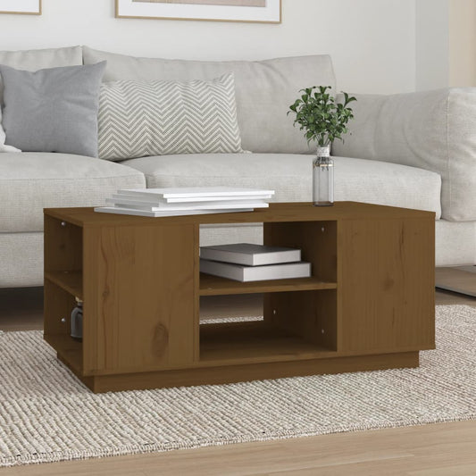 Mesa De Centro Madera Maciza De Pino 90X49X40,5 Cm