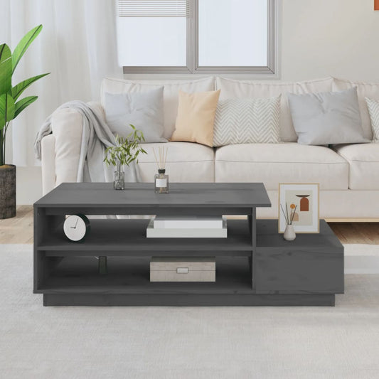 Mesa De Centro Madera Maciza De Pino 120X50X40,5 Cm