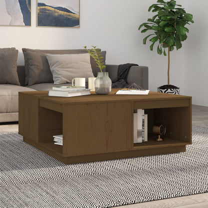 Mesa De Centro De Madera Maciza De Pino 80X81X36,5 Cm