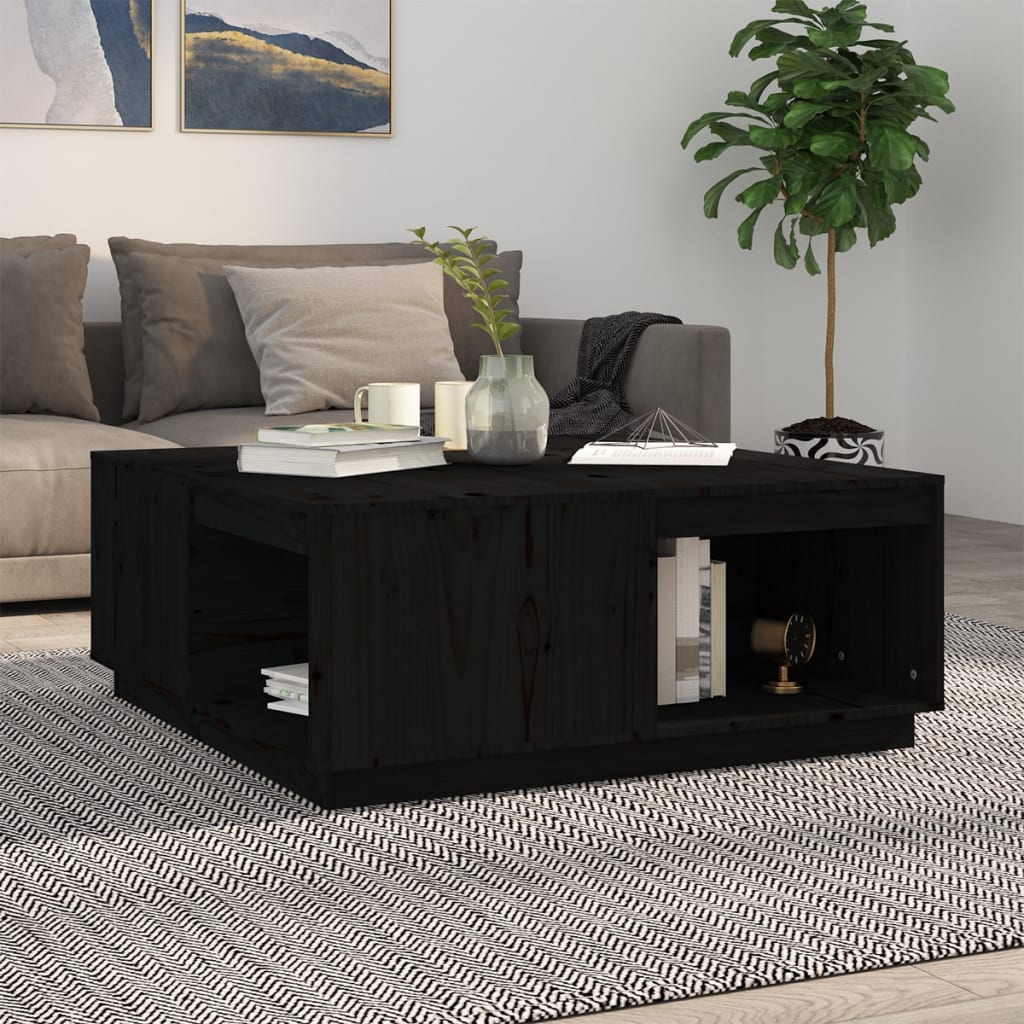 Mesa De Centro De Madera Maciza De Pino 80X81X36,5 Cm