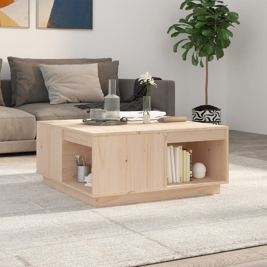 Mesa De Centro De Madera Maciza De Pino 80X81X36,5 Cm