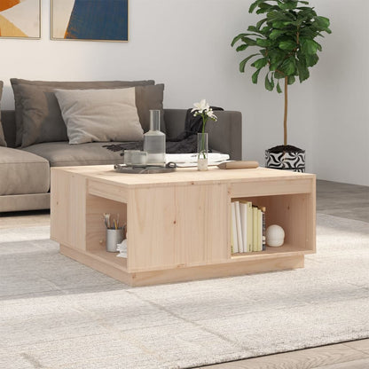 Mesa De Centro De Madera Maciza De Pino 80X81X36,5 Cm