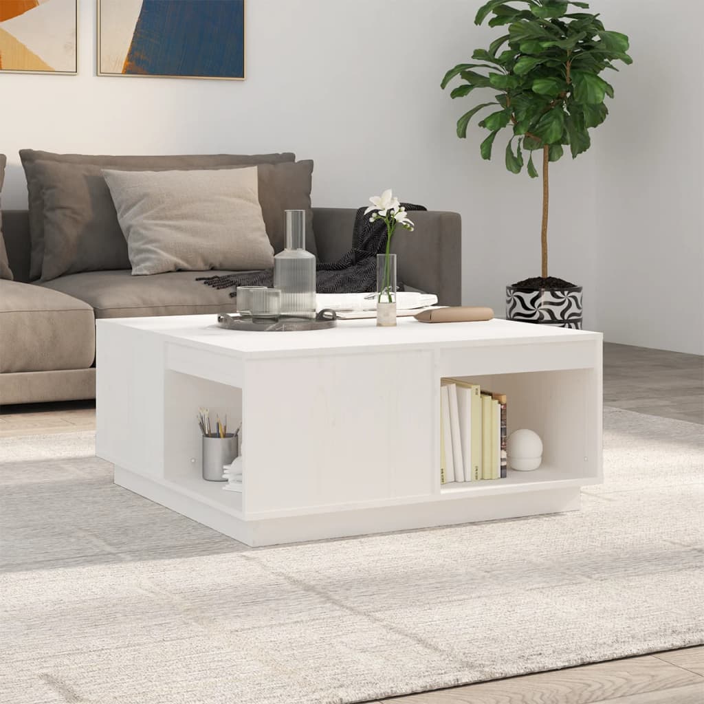Mesa De Centro De Madera Maciza De Pino 80X81X36,5 Cm