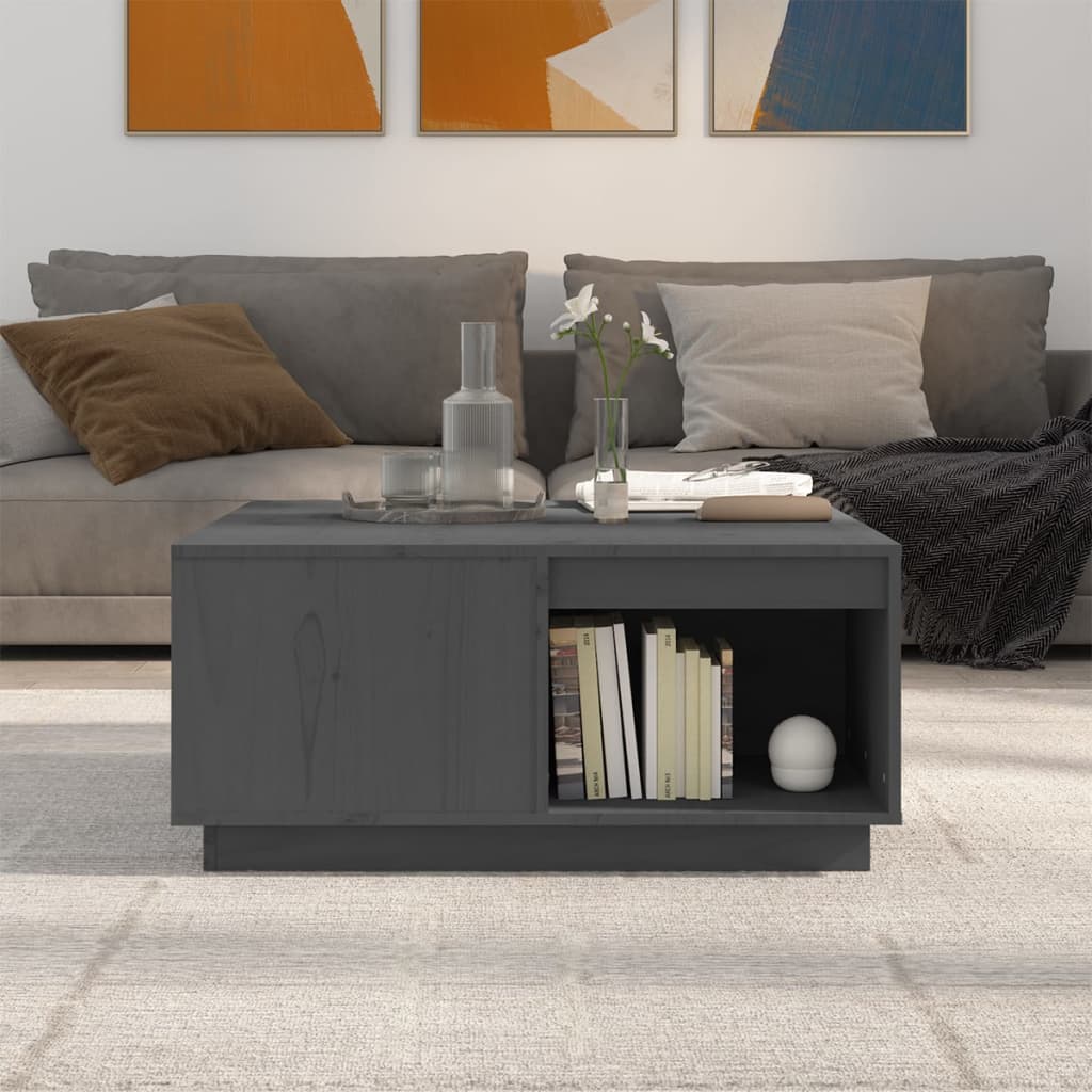 Mesa De Centro De Madera Maciza De Pino 80X81X36,5 Cm