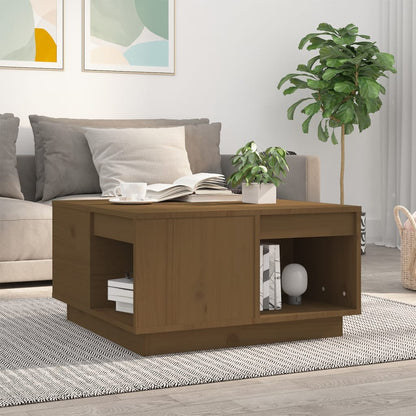Mesa De Centro De Madera Maciza De Pino 80X81X36,5 Cm