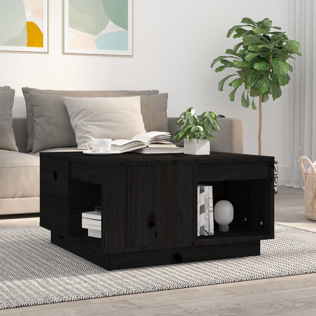 Mesa De Centro De Madera Maciza De Pino 80X81X36,5 Cm