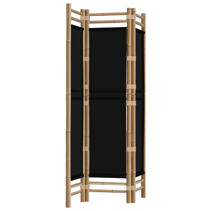 Biombo Plegable De 3 Paneles Bambú Y Lona 120 Cm