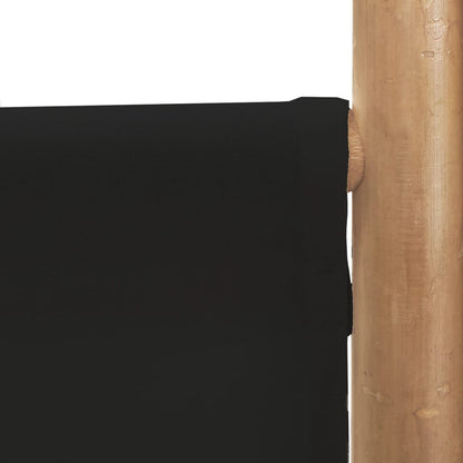 Biombo Plegable De 3 Paneles Bambú Y Lona 120 Cm