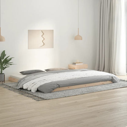 Estructura De Cama Sin Colchón Madera Maciza Marrón