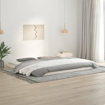 Estructura De Cama Sin Colchón Madera Maciza Marrón