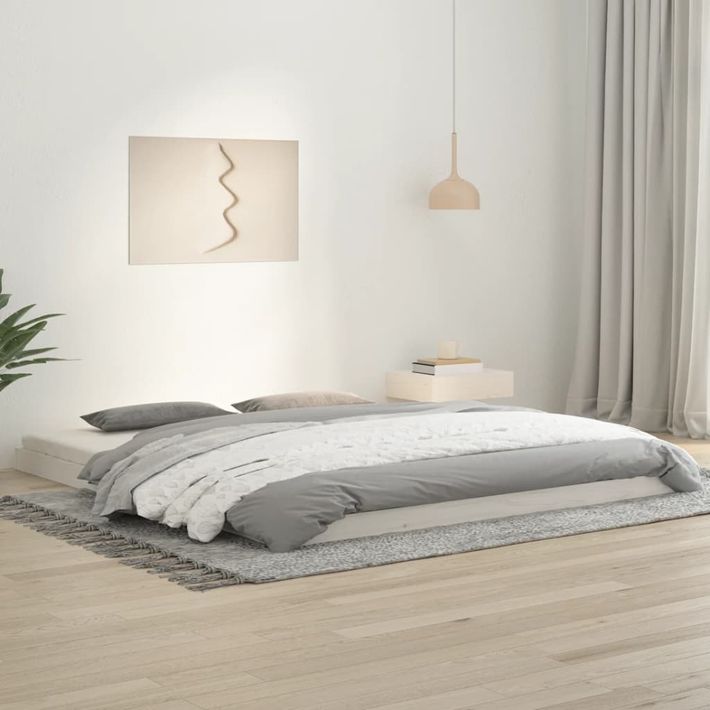 Estructura De Cama Sin Colchón Madera Maciza Marrón