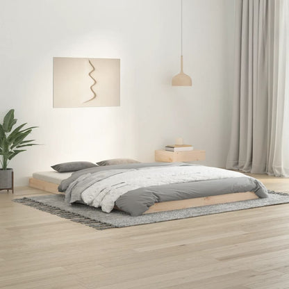 Estructura De Cama Sin Colchón Madera Maciza Marrón