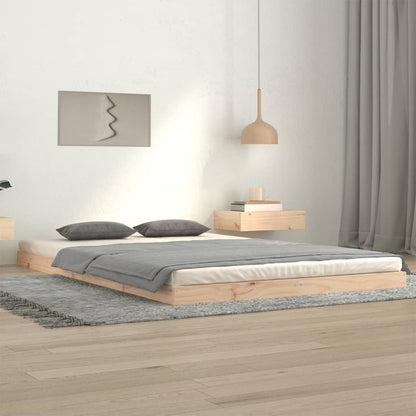 Estructura De Cama Sin Colchón Madera Maciza Marrón