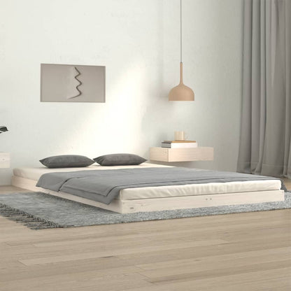 Estructura De Cama Sin Colchón Madera Maciza Marrón