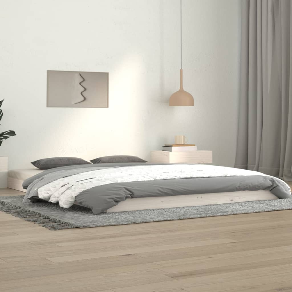 Estructura De Cama Sin Colchón Madera Maciza Marrón