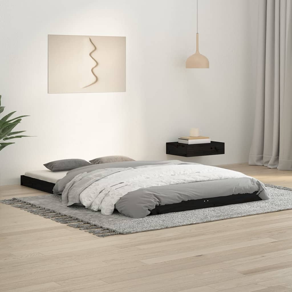 Estructura De Cama Sin Colchón Madera Maciza Marrón