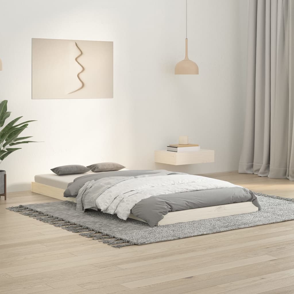 Estructura De Cama Sin Colchón Madera Maciza Marrón
