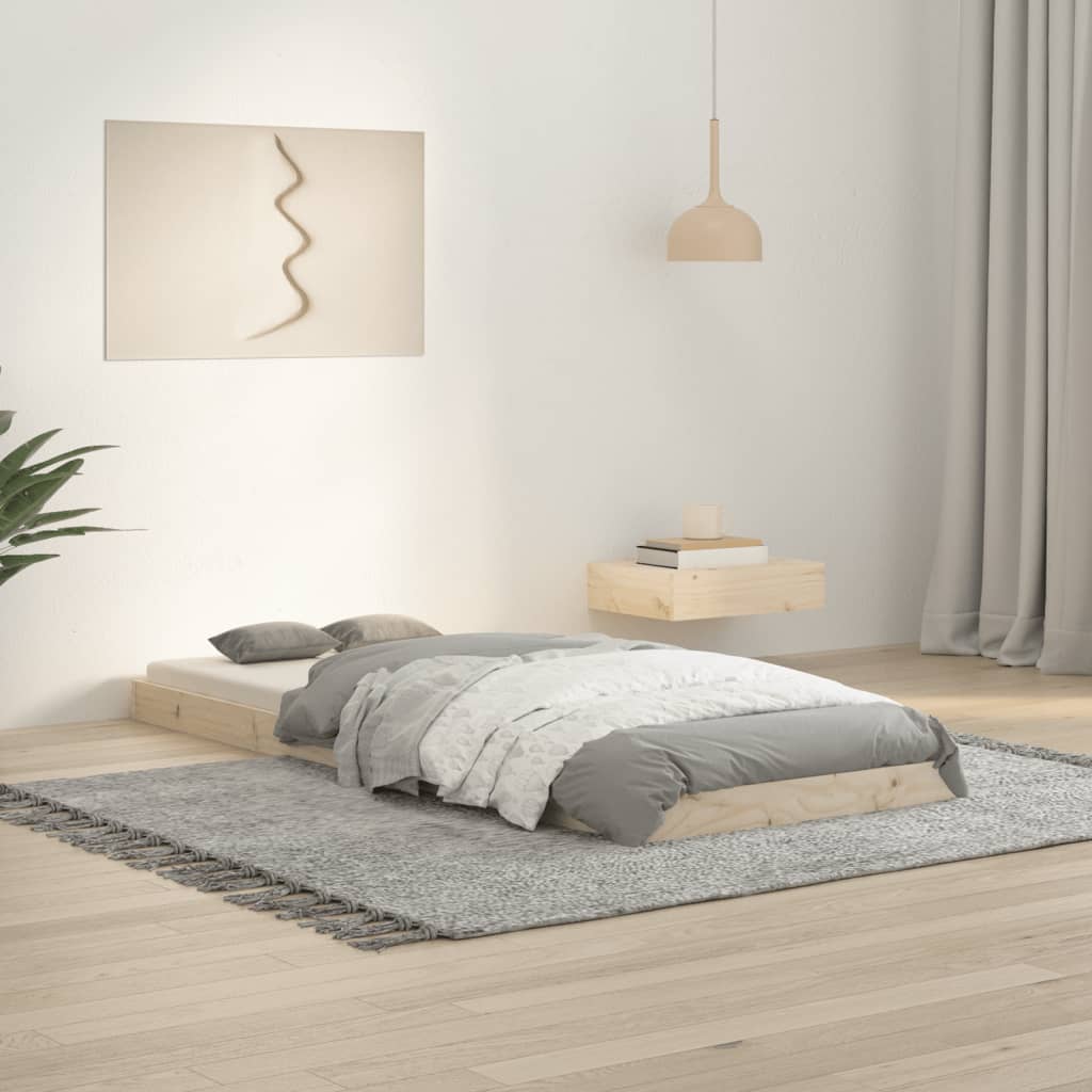 Estructura De Cama Sin Colchón Madera Maciza Marrón