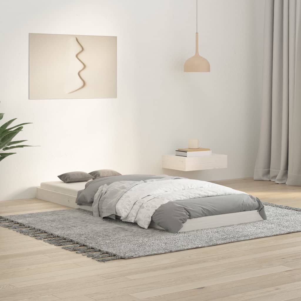 Estructura De Cama Sin Colchón Madera Maciza Marrón