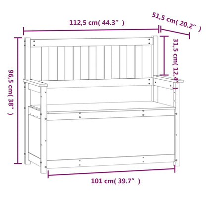 Banco De Madera Maciza De Pino 112,5X51,5X96,5 Cm