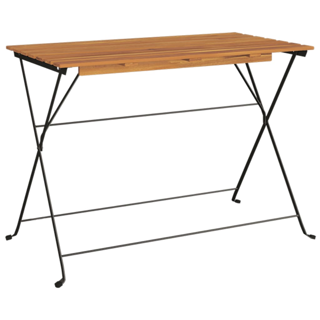 Muebles Cafetería Plegables 7 Pzas Madera Maciza Acacia Y Acero