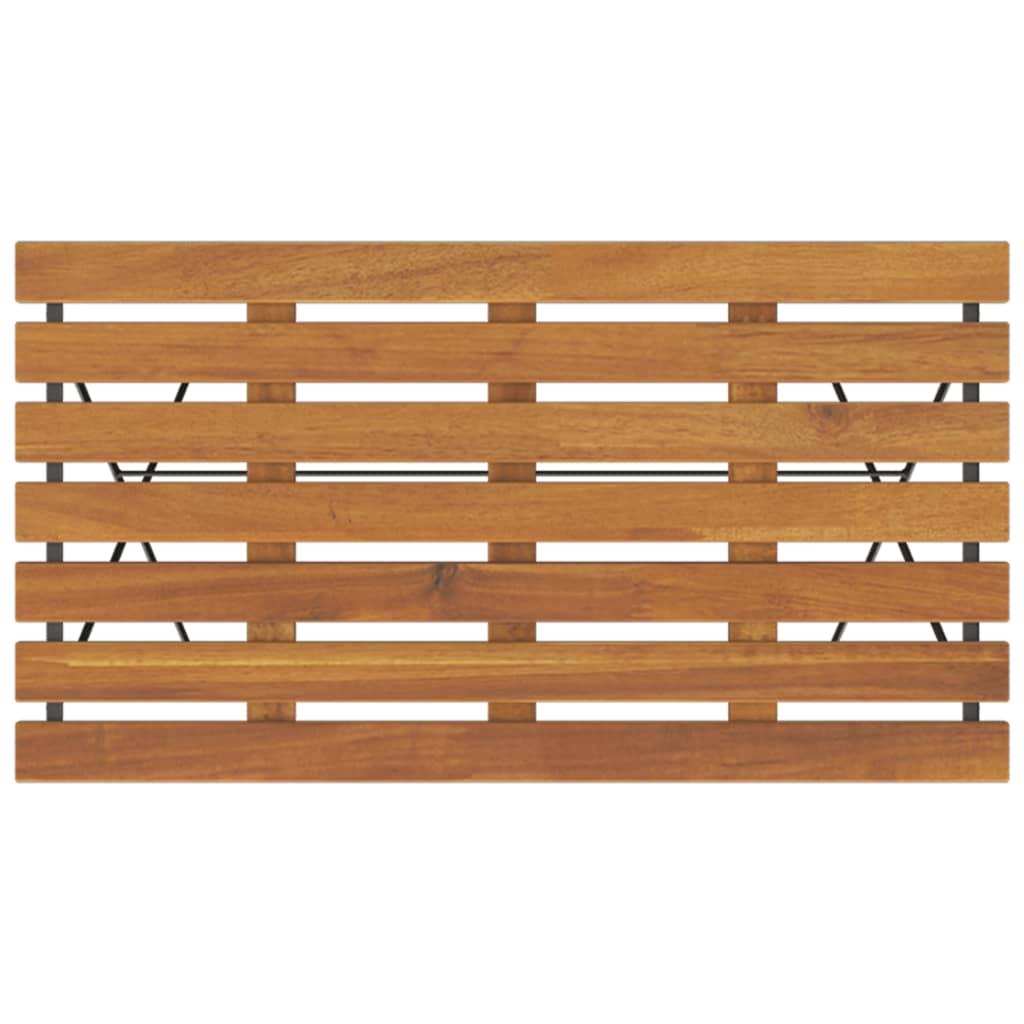 Muebles Cafetería Plegables 7 Pzas Madera Maciza Acacia Y Acero