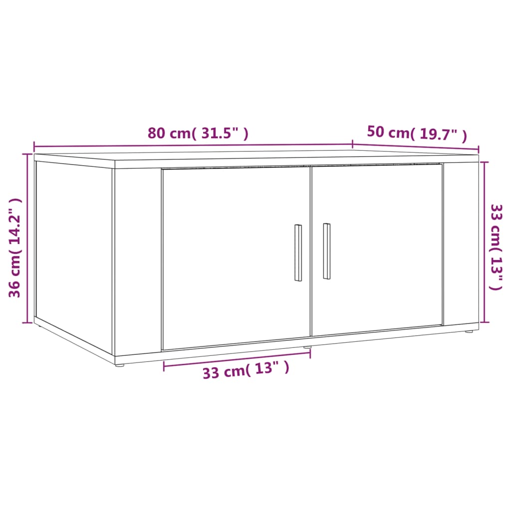 Mesa De Centro Madera Contrachapada 80X50X36 Cm