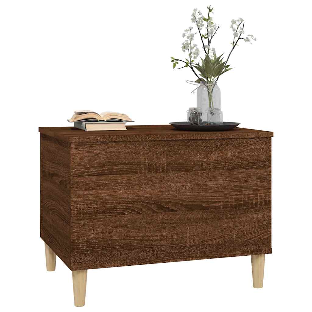 Mesa De Centro Madera Contrachapada Roble Marrón 60X44,5X45 Cm