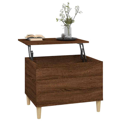 Mesa De Centro Madera Contrachapada Roble Marrón 60X44,5X45 Cm