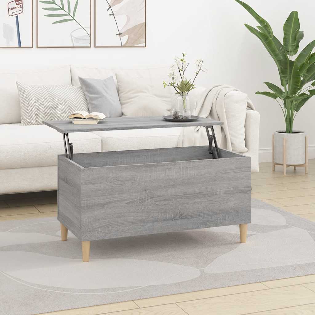 Mesa De Centro Madera Contrachapada Roble Marrón 60X44,5X45 Cm