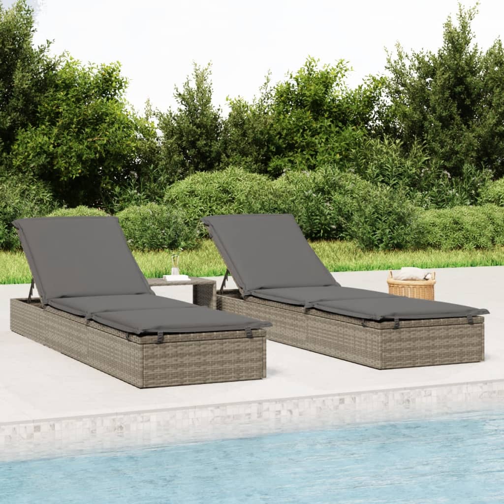 Tumbona 1 Ud Con Cojín Ratán Sintético 201X55X62 Cm