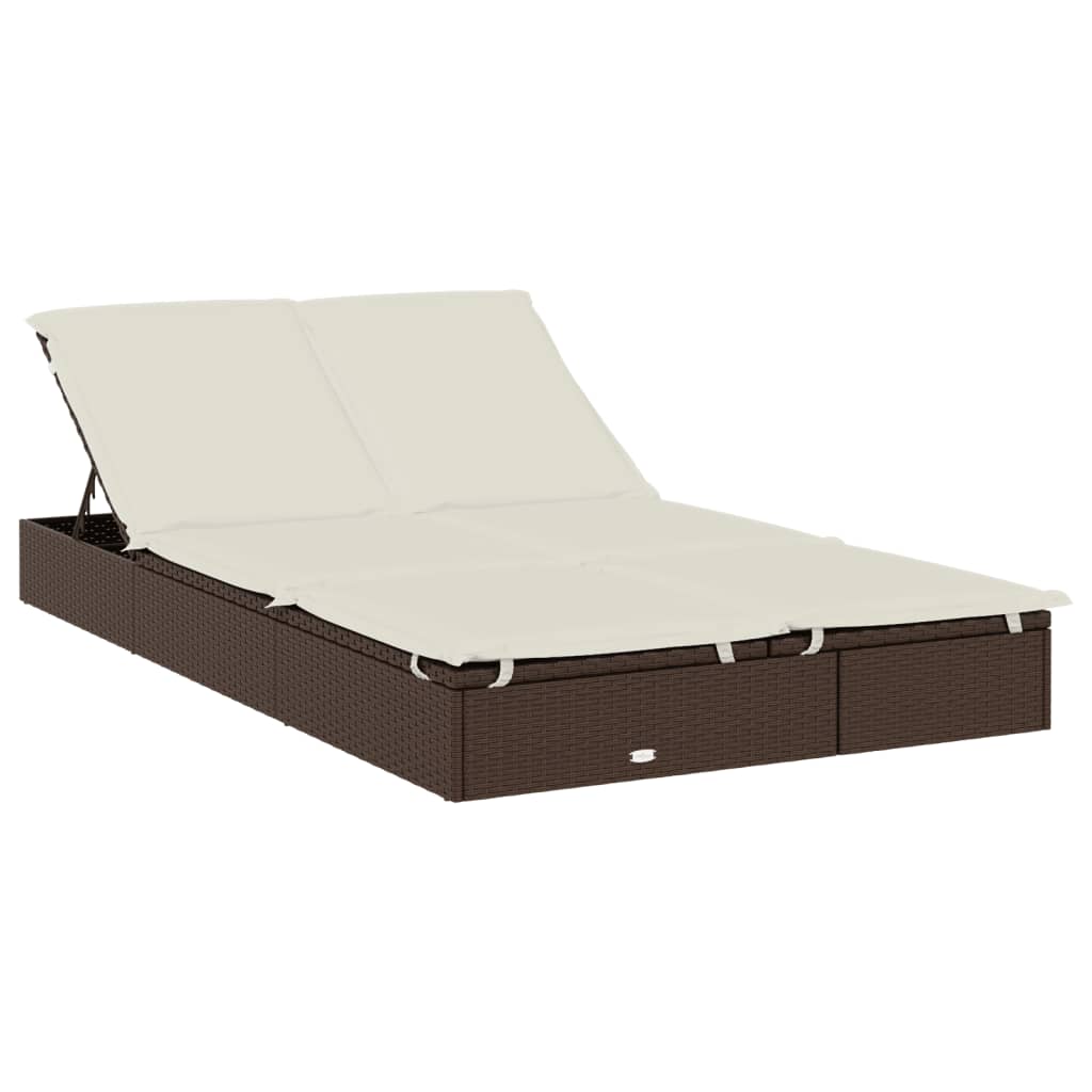 Tumbona 2 Personas Toldo Plegable Ratán Pe 213X118X97 Cm