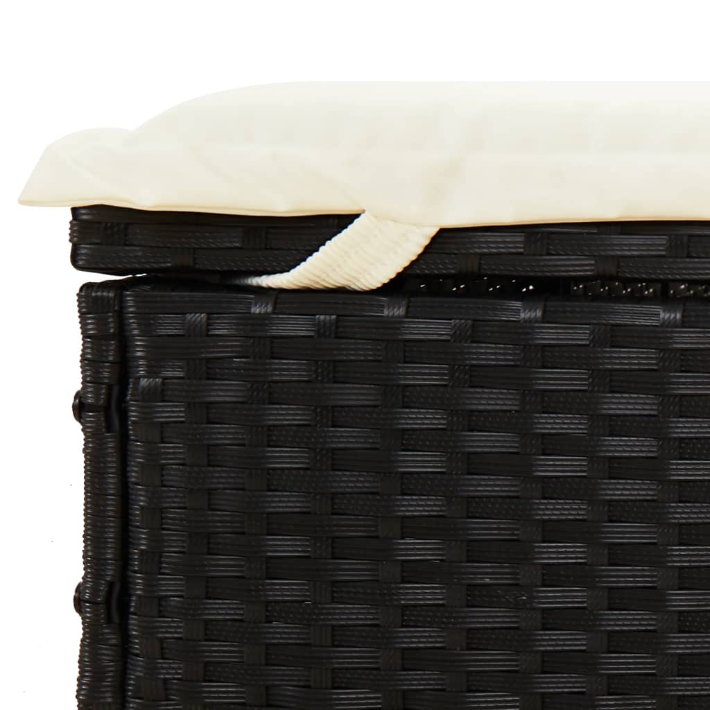 Tumbona 2 Personas Toldo Redondo Ratán Pe Negro 211X112X140 Cm