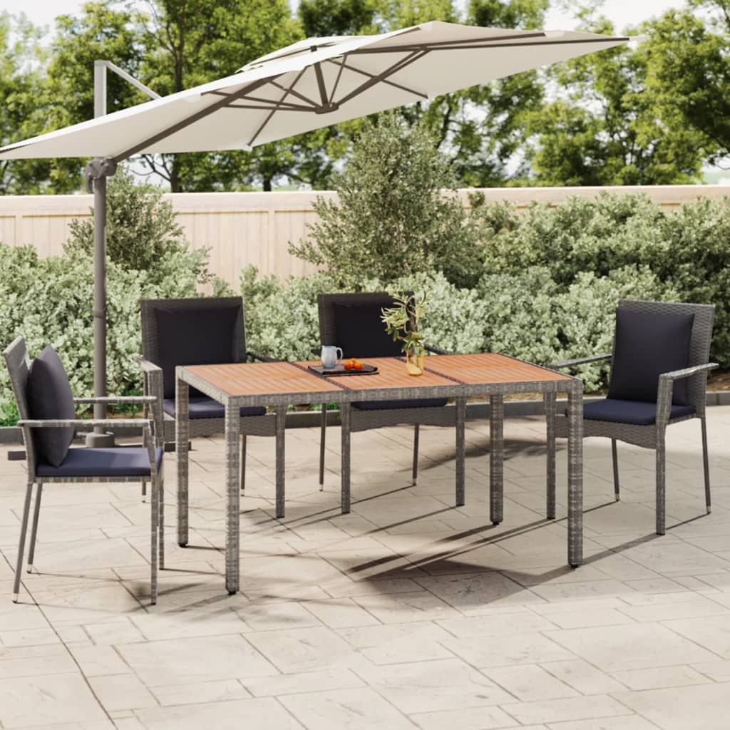Mesa De Jardín Superficie Madera Acacia Ratán
