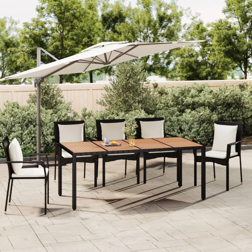 Mesa De Jardín Superficie Madera Acacia Ratán