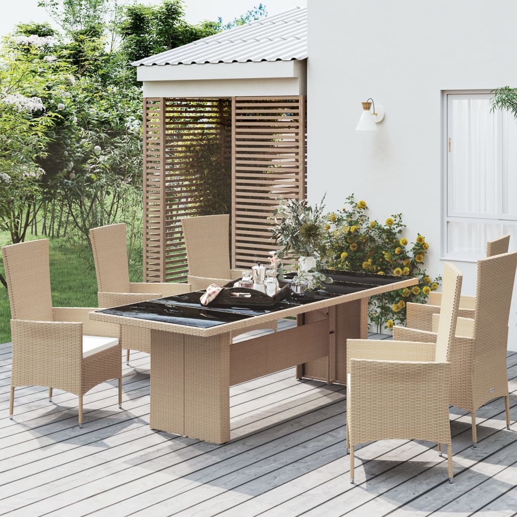 Mesa De Jardín Superficie Madera Acacia Ratán