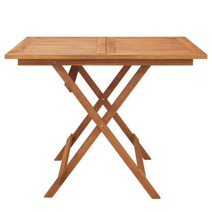Mesa De Jardín Plegable Madera Maciza De Acacia 90X90X75 Cm