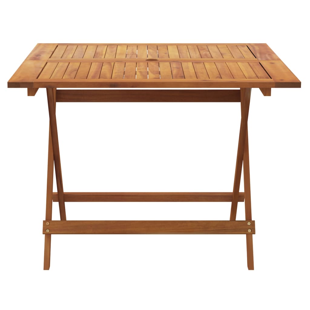 Mesa De Jardín Plegable Madera Maciza De Acacia 90X90X75 Cm