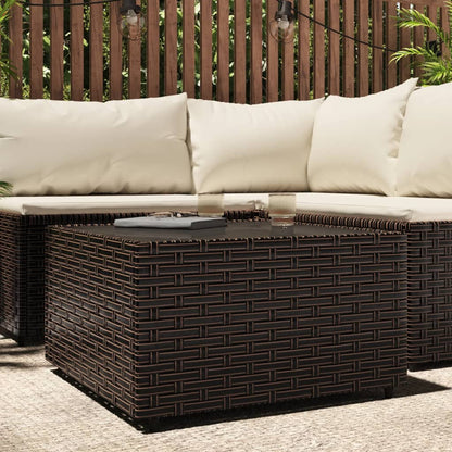 Mesa De Centro Jardín Cuadrada Ratán Sintético 50X50X30 Cm