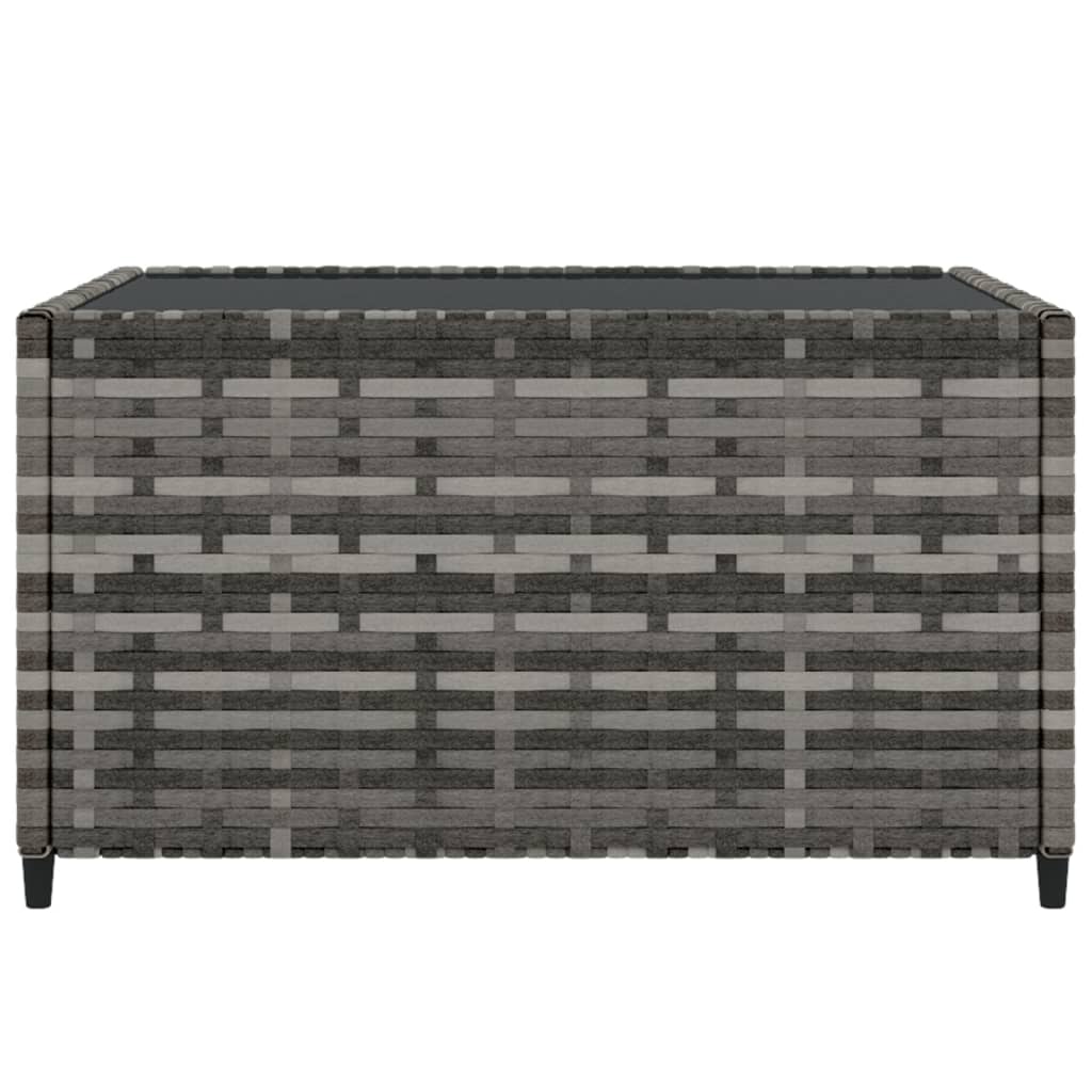 Mesa De Centro Jardín Cuadrada Ratán Sintético 50X50X30 Cm