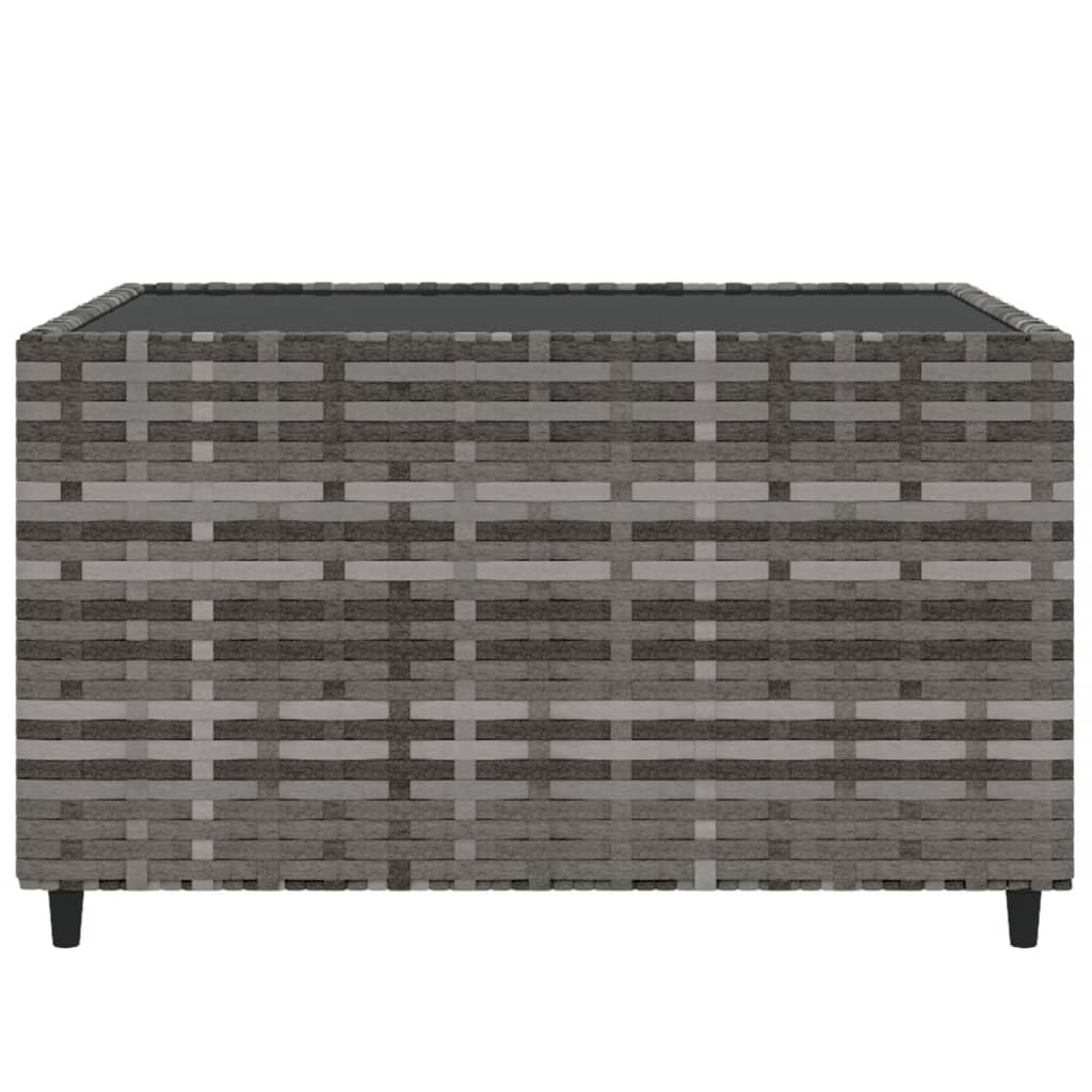 Mesa De Centro Jardín Cuadrada Ratán Sintético 50X50X30 Cm