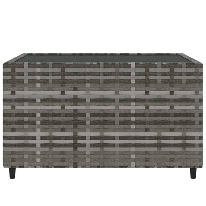 Mesa De Centro Jardín Cuadrada Ratán Sintético 50X50X30 Cm