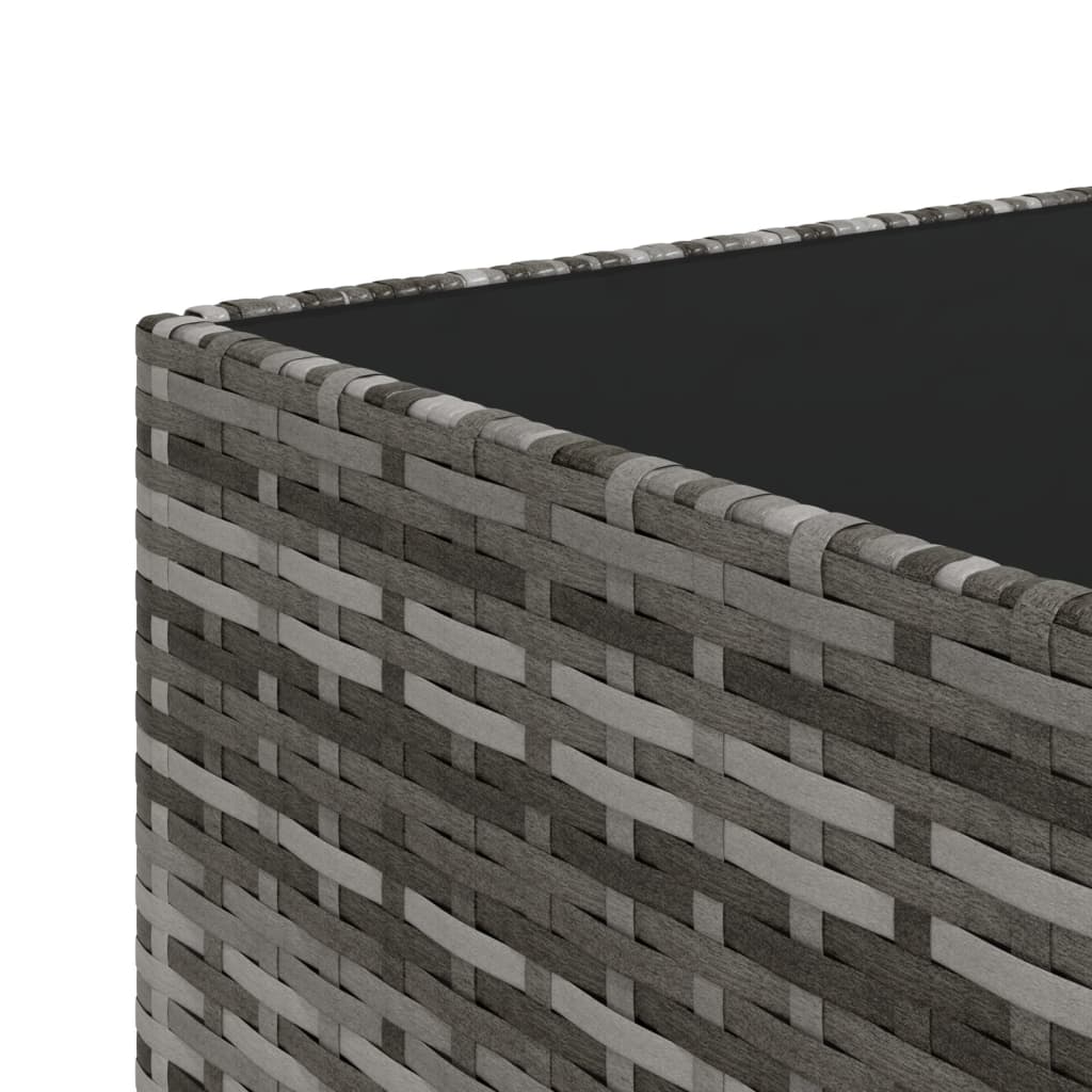 Mesa De Centro Jardín Cuadrada Ratán Sintético 50X50X30 Cm