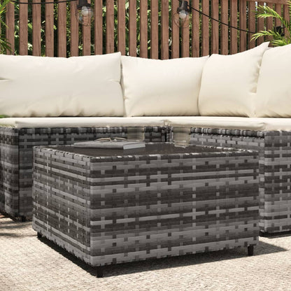 Mesa De Centro Jardín Cuadrada Ratán Sintético 50X50X30 Cm