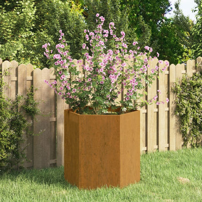 Jardineras Hexagonales Acero Desgastado