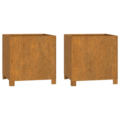 Jardineras Con Patas 2 Uds Acero Corten Oxidado