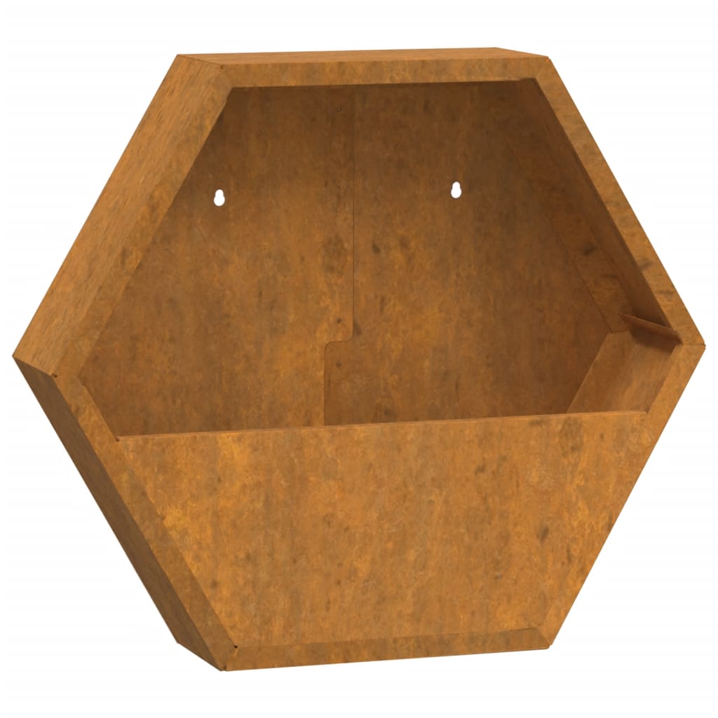 Jardineras De Pared 2 Uds Acero Corten Oxidado