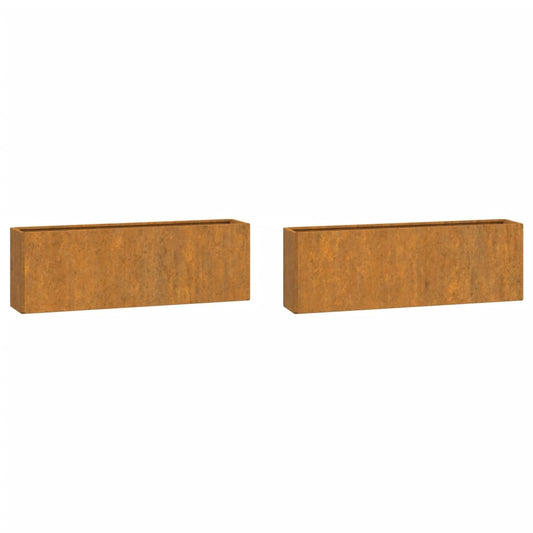 Jardineras De Pared 2 Uds Acero Corten Oxidado 53X10X17 Cm
